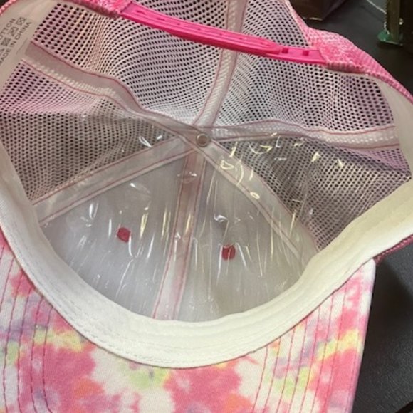 Belsen Women Pink Tie Dye Print Mesh Trucker/Baseball Velcro Cap OS NIB - Picture 4 of 5